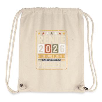 Rente 2026 Ich Habe Fertig - Stanley/Stella recycelter Gym Bag - Naturweiß - Vorne
