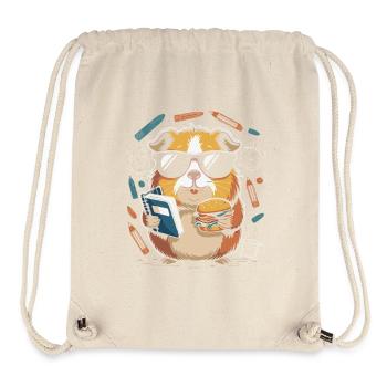 Buchheld Hamster mit Burger - Stanley/Stella recycelter Gym Bag - Naturweiß - Vorne