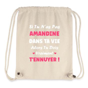 Amandine Dans Ta Vie T'Ennuyer - Sac à cordon recyclé Stanley/Stella - blanc naturel - Devant