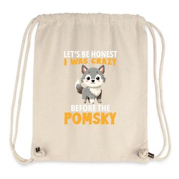 Harnais pour chien Pomsky Friandises pour chiens Pomsky en peluche - Sac à cordon recyclé Stanley/Stella - blanc naturel - Devant