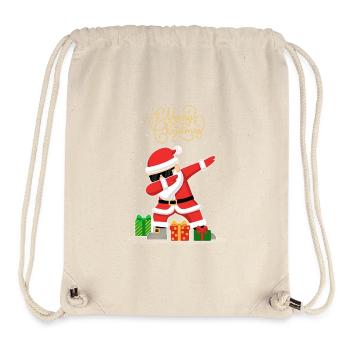 Drôle de Père Noël qui tamponne la neige - Sac à cordon recyclé Stanley/Stella - blanc naturel - Devant