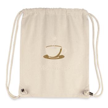 Café du matin vintage - Sac à cordon recyclé Stanley/Stella - blanc naturel - Devant