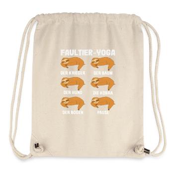 Cadeau sportif de routine de yoga paresseux - Sac à cordon recyclé Stanley/Stella - blanc naturel - Devant