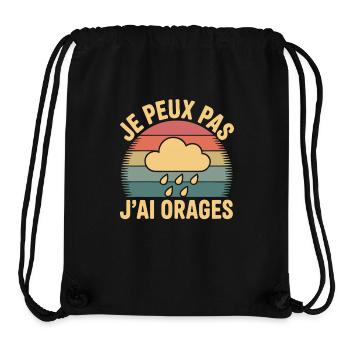 Je Peux Pas J’ai Orages Humour Météo & Pluie - Sac à cordon recyclé Stanley/Stella - noir - Devant