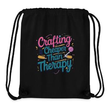 Crafting ist billiger als Therapie - Stanley/Stella recycelter Gym Bag - Schwarz - Vorne