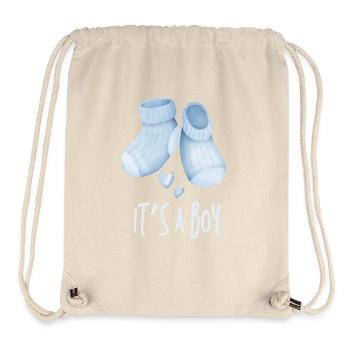 Blue Baby Booties It's a Boy - Stanley/Stella Recycled Gym Bag - natural - Front