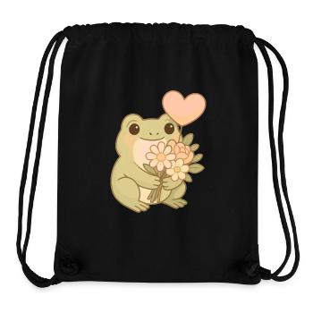 Kawaii Frosch mit Blumen – Cute Frogcore Art - Stanley/Stella recycelter Gym Bag - Schwarz - Vorne