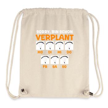Vol en parapente DÉSOLÉ, JE SUIS DÉJÀ PROGRAMMÉ Drôle - Sac à cordon recyclé Stanley/Stella - blanc naturel - Devant