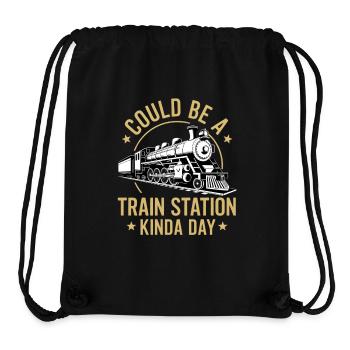 Train romance station vibe - Stanley/Stella Recycled Gym Bag - black - Front