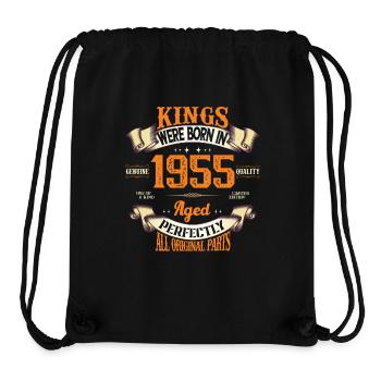 kings born in 1955 - Sac à cordon recyclé Stanley/Stella - noir - Devant