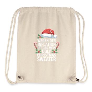 Blague sur l’inflation : Pull de Noël moche - Sac à cordon recyclé Stanley/Stella - blanc naturel - Devant