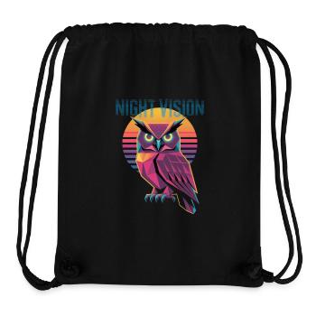 Night Vision Eule Retro Synthwave Sunset - Stanley/Stella recycelter Gym Bag - Schwarz - Vorne