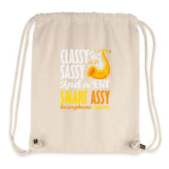 Elegant Sassy Saxophon Saxophonist Queen Frauen - Stanley/Stella recycelter Gym Bag - Naturweiß - Vorne