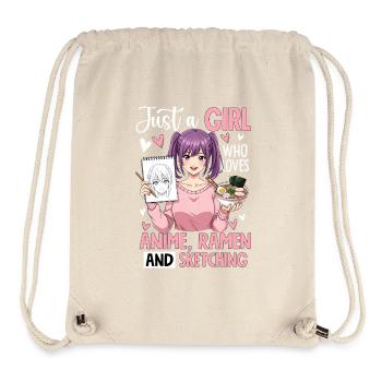 Just A Girl Who Loves Anime Ramen And Sketching - Stanley/Stella recycelter Gym Bag - Naturweiß - Vorne