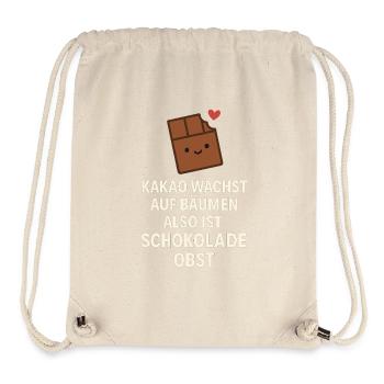 Le chocolat est un fruit – Drôle de dicton du cacao - Sac à cordon recyclé Stanley/Stella - blanc naturel - Devant