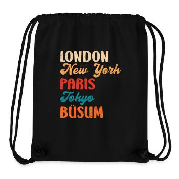 Wattenmeer LONDON NEW YORK PARIS BÜSUM Lustig - Stanley/Stella recycelter Gym Bag - Schwarz - Vorne