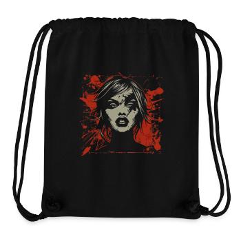 Abstraktes Frauengesicht im Grunge Stil - Stanley/Stella recycelter Gym Bag - Schwarz - Vorne