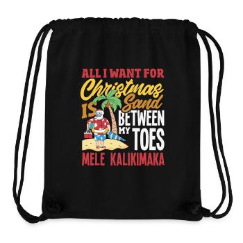 Noël hawaïen Mele Kalikimaka - Sac à cordon recyclé Stanley/Stella - noir - Devant