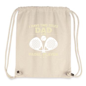 Papa Padel Cadeau Padeliste Fête des Pères Joueur - Sac à cordon recyclé Stanley/Stella - blanc naturel - Devant