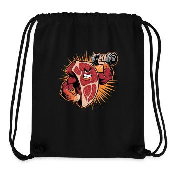  Muskulöses Steak Bodybuilding Lustiges Fitness - Stanley/Stella recycelter Gym Bag - Schwarz - Vorne