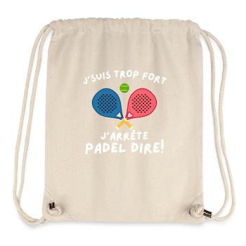 Homme Humour Padel Padeliste Joueur De Padel - Sac à cordon recyclé Stanley/Stella - blanc naturel - Devant
