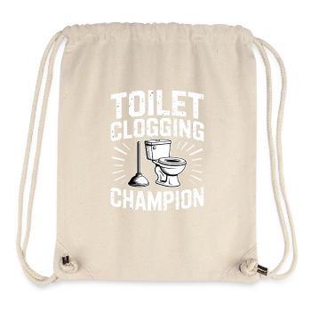 Champion du bouchon des toilettes Klo Humour - Sac à cordon recyclé Stanley/Stella - blanc naturel - Devant