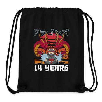 14 ans de ninja dragon zen - Sac à cordon recyclé Stanley/Stella - noir - Devant