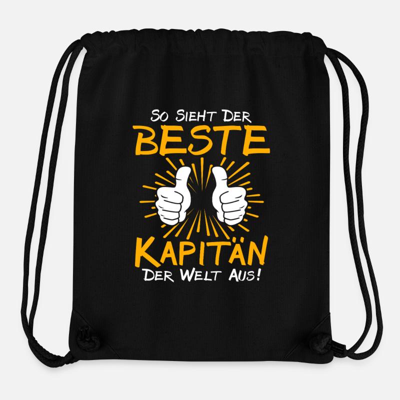 Idée de cadeau pour le capitaine - Sac à cordon recyclé Stanley/Stella - noir