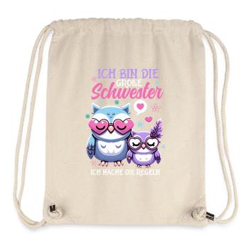 Big sister Owls Older baby Siblings - Stanley/Stella Recycled Gym Bag - natural - Front