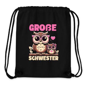 Big sister Owls Older baby Siblings - Stanley/Stella Recycled Gym Bag - black - Front