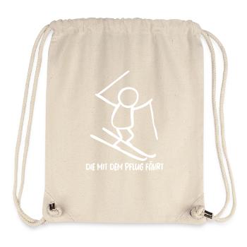 Die mit dem Pflug fährt, Ski fahren, Ski Anfänger - Stanley/Stella recycelter Gym Bag - Naturweiß - Vorne