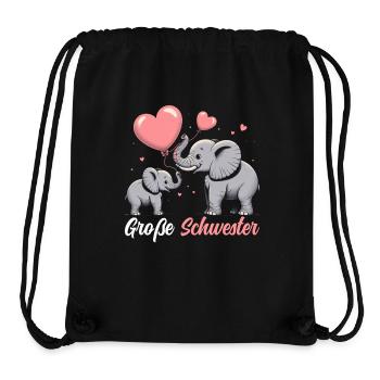 Big Sister Elephants Older Sibling - Stanley/Stella Recycled Gym Bag - black - Front