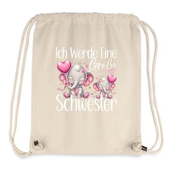 Big Sister Elephants Older Sibling - Stanley/Stella Recycled Gym Bag - natural - Front