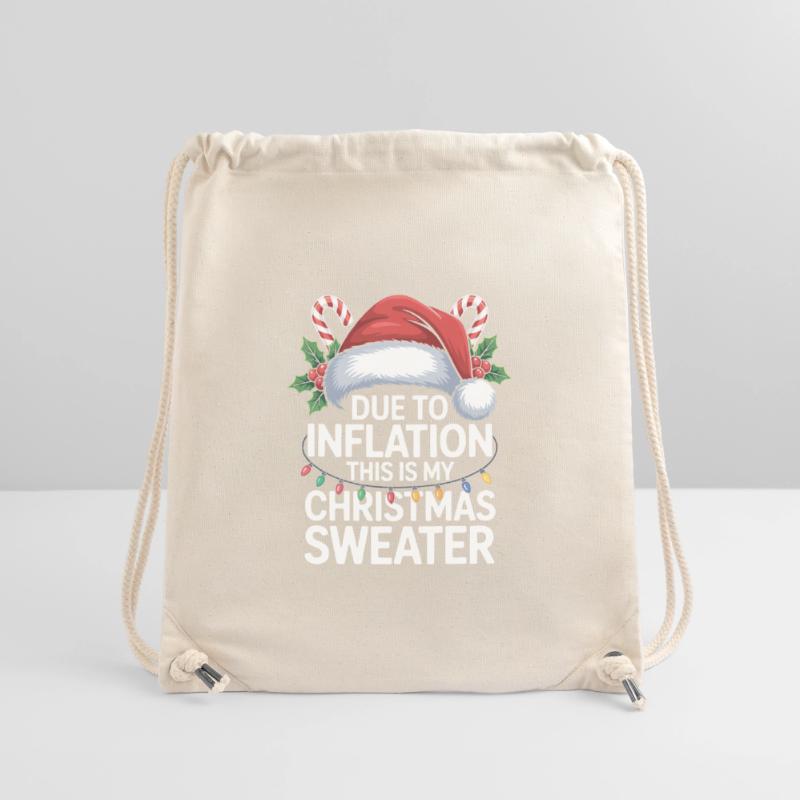 Jeu de mots sur l’inflation avec le pull de Noël Sac à cordon recyclé Stanley/Stella