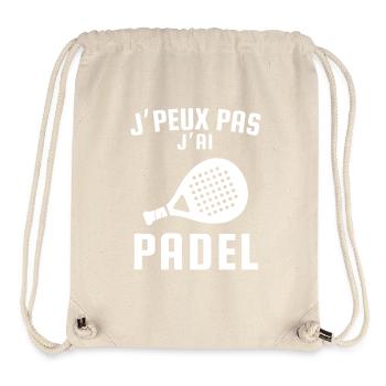 Je peux pas j ai padel - Sac à cordon recyclé Stanley/Stella - blanc naturel - Devant