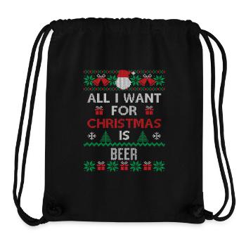 Alles, was ich zu Weihnachten will, ist Bier - Stanley/Stella recycelter Gym Bag - Schwarz - Vorne