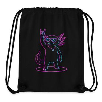 Cool Rock Axolotl With Sunglasses - Stanley/Stella Recycled Gym Bag - black - Front