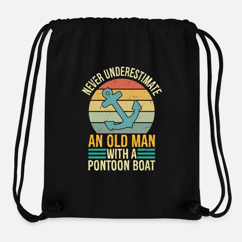 Never Underestimate An Old Man With Pontoon Boat - Stanley/Stella recycelter Gym Bag - Schwarz