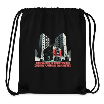 Hardtekk Tekke Ostdeutschland Plattenbau - Sac à cordon recyclé Stanley/Stella - noir - Devant