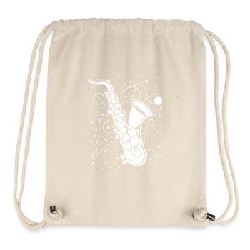 Dessin au saxophone - Sac à cordon recyclé Stanley/Stella - blanc naturel - Devant