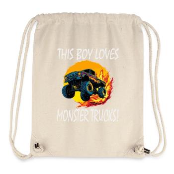 This Boy Loves Monster Trucks - Stanley/Stella recycelter Gym Bag - Naturweiß - Vorne