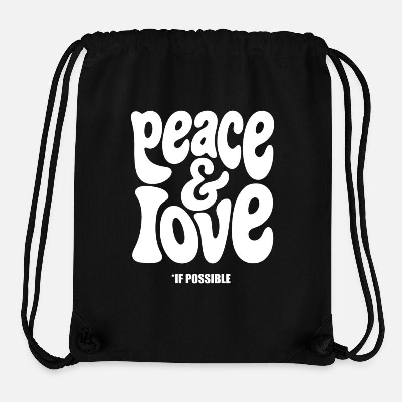 PEACE LOVE #2 - let's talk - Stanley/Stella Recycled Gym Bag - black
