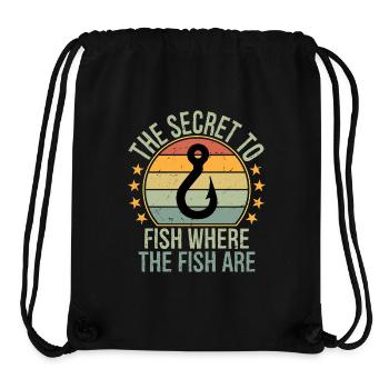 Le secret pour pêcher les poissons Là où se trouvent les poissons - Sac à cordon recyclé Stanley/Stella - noir - Devant