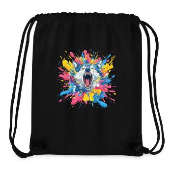 Wolfsruf in Farbschleuder - Stanley/Stella recycelter Gym Bag - Schwarz - Vorne