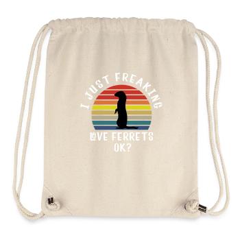 J’adore les furets OK, cadeau rétro drôle - Sac à cordon recyclé Stanley/Stella - blanc naturel - Devant