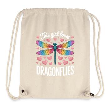 Libellules disant Libellules Drôle de cadeau des libellules - Sac à cordon recyclé Stanley/Stella - blanc naturel - Devant