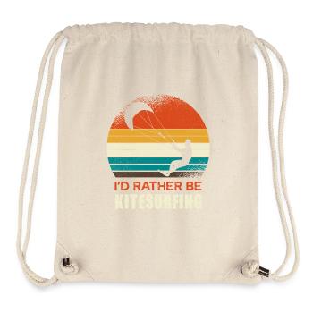 Kitesurfing Retro Circle Design - Stanley/Stella Recycled Gym Bag - natural - Front