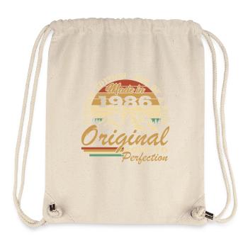 1986 Vintage Rétro Cadeau D'anniversaire - Sac à cordon recyclé Stanley/Stella - blanc naturel - Devant