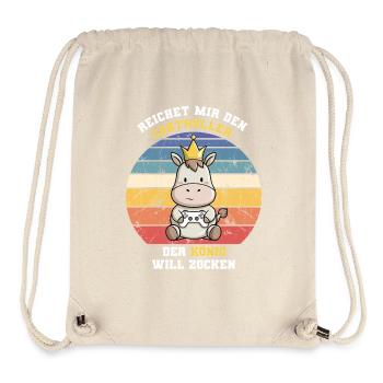 Il me tend la manette que le roi veut jouer - Sac à cordon recyclé Stanley/Stella - blanc naturel - Devant