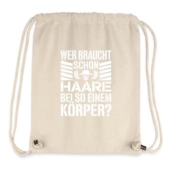 Glatze Wer Braucht Schon Haare Halbglatze Glatzen - Stanley/Stella recycelter Gym Bag - Naturweiß - Vorne